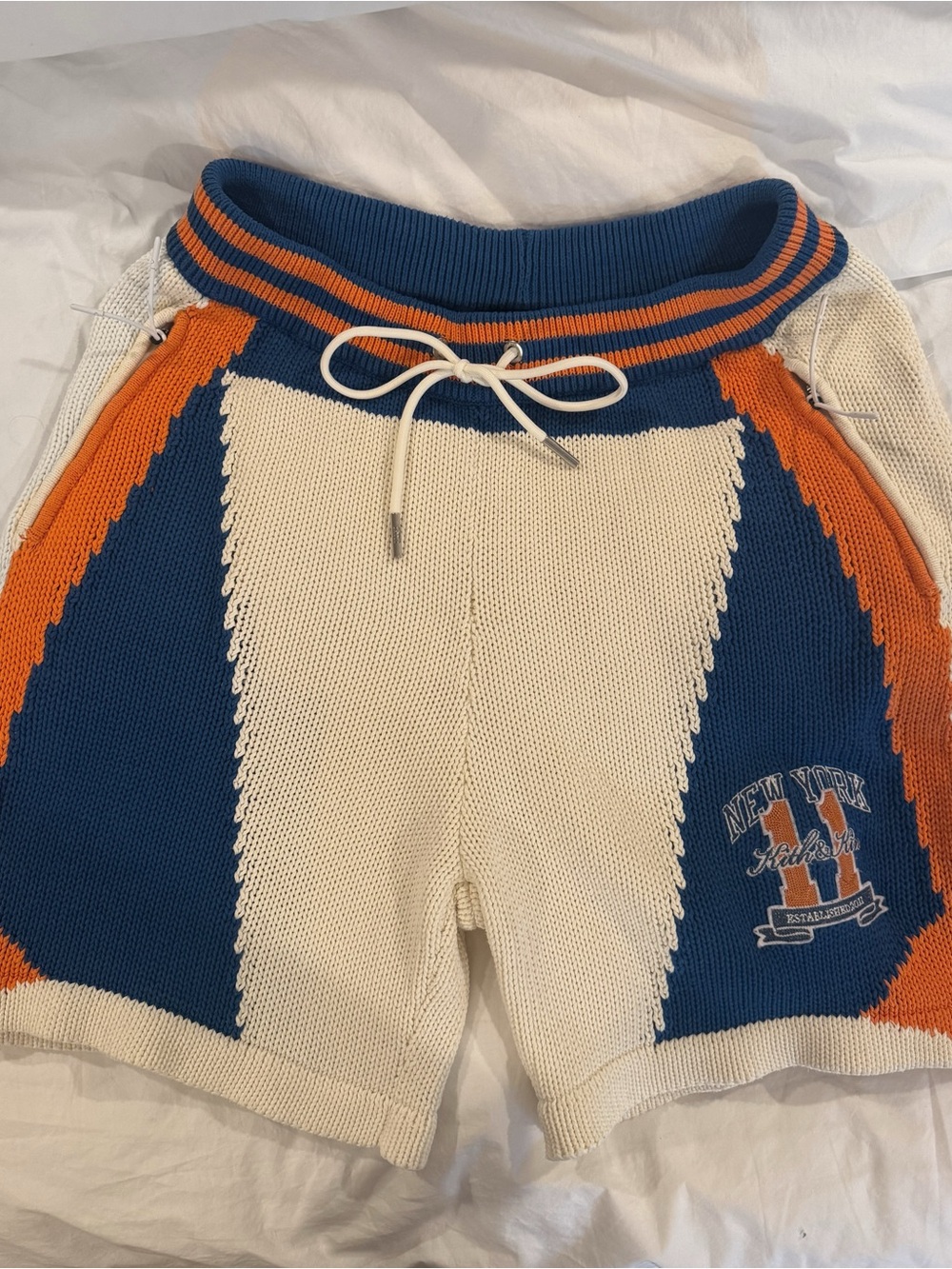 KITH x NY KNICKS Knit Panel Logo Piece — Blue, Orange & Cream